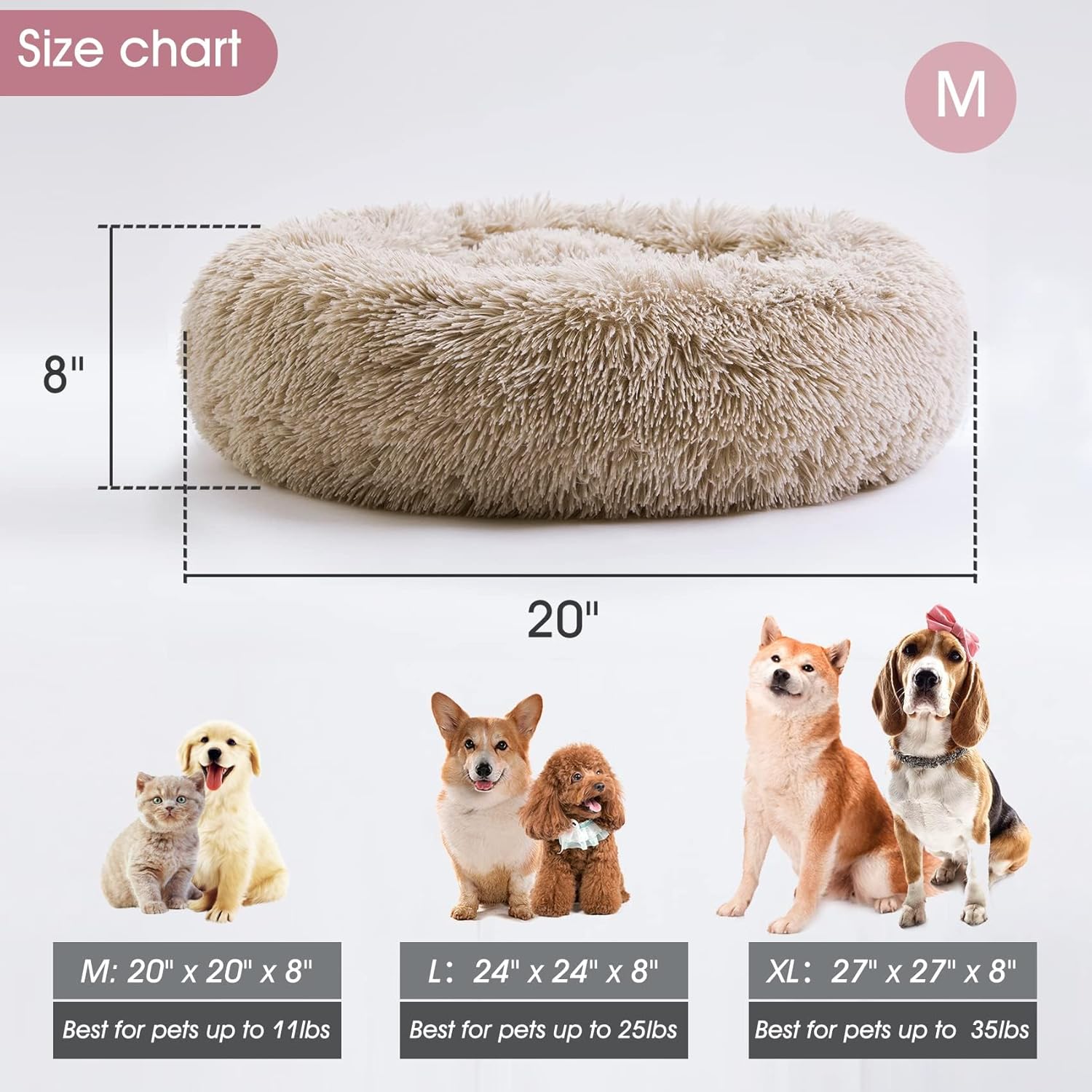 Lowkey Paws Donut Bed | Cozy Calming Cuddler 20"