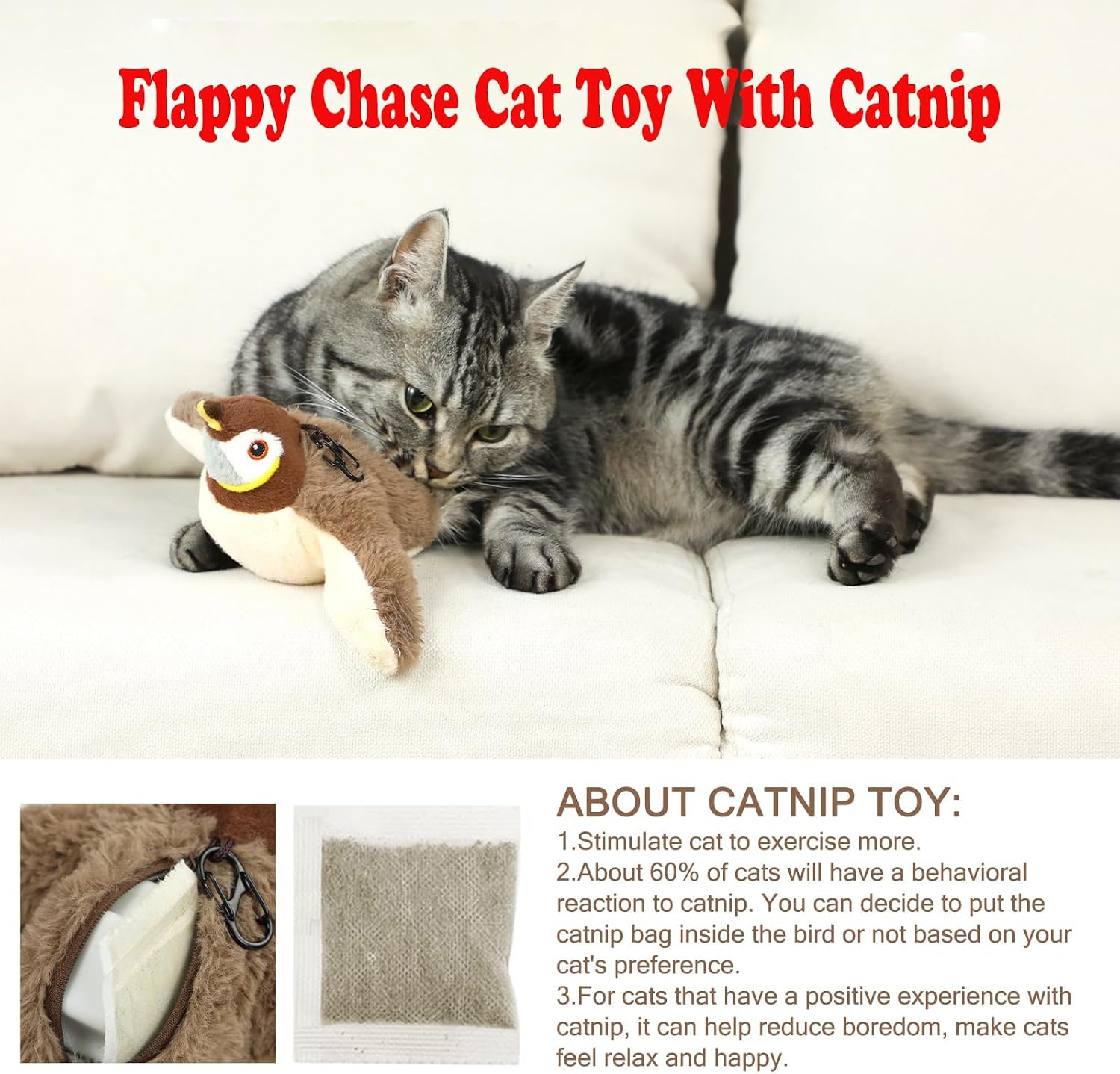 Lowkey Paws Chirping Bird Toy | Interactive Cat Hunter