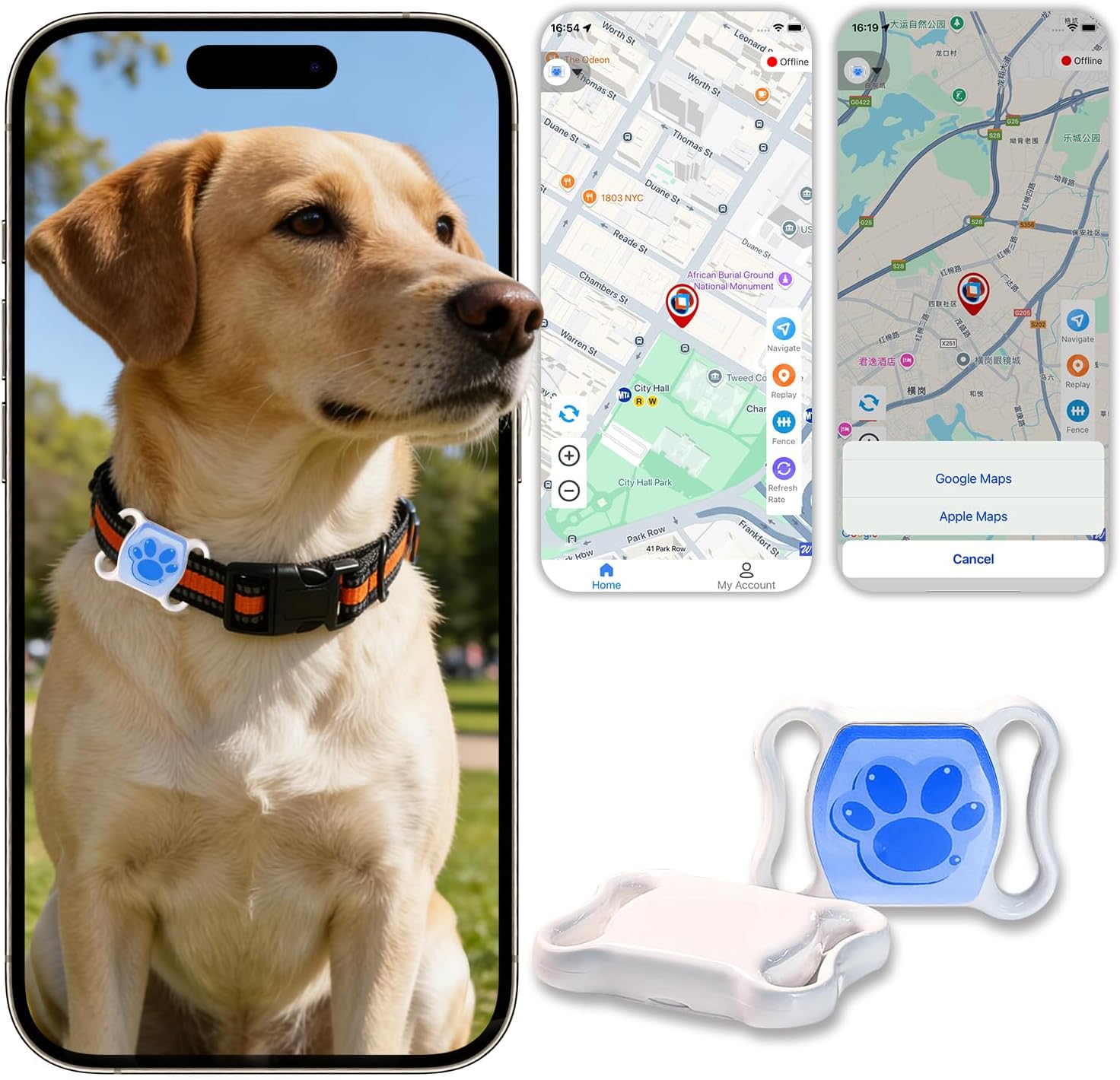 Lowkey Paws GPS Tracker | No Monthly Fee, Real-Time Tracking