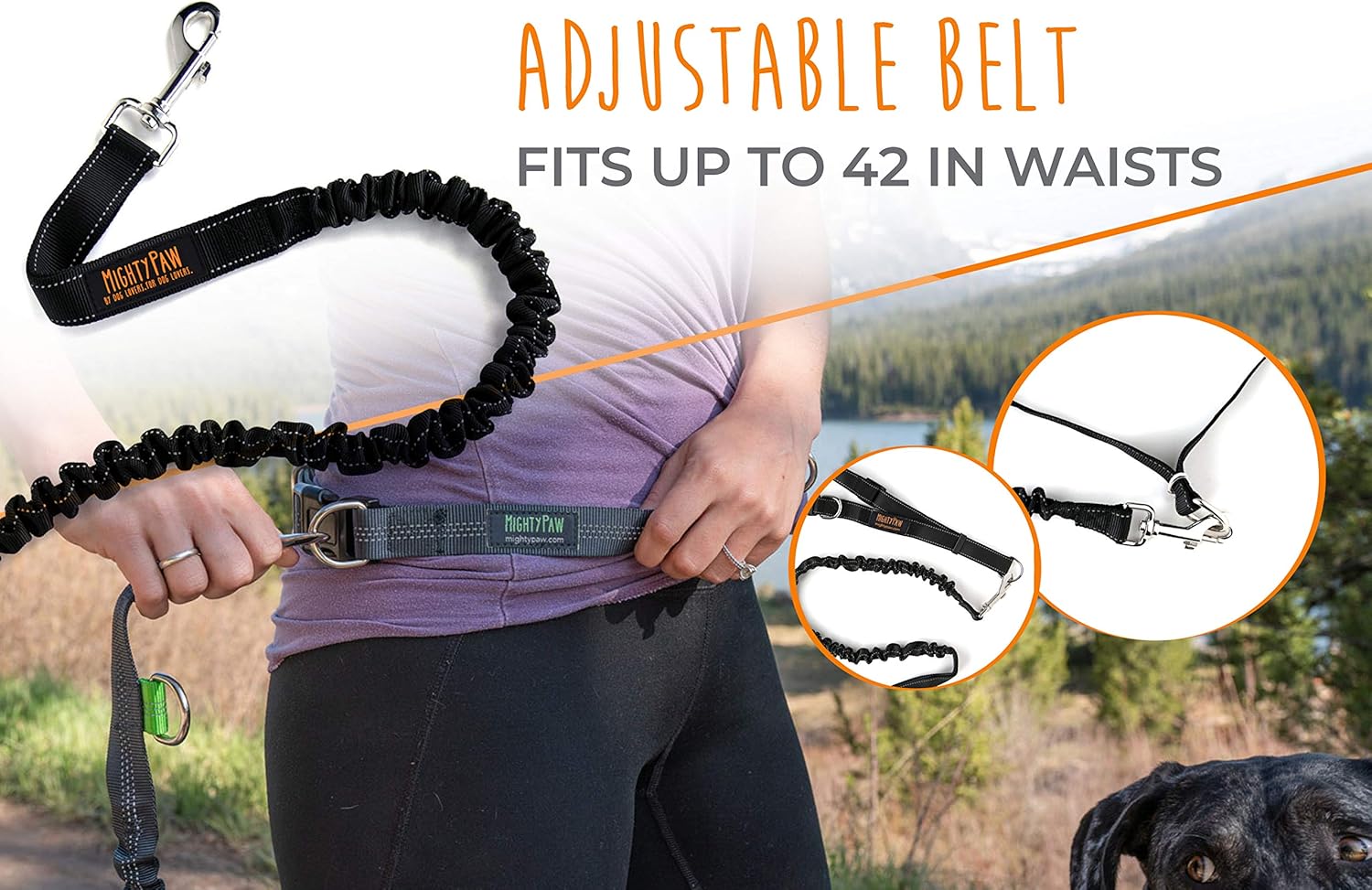Lowkey Paws Hands-Free Dog Leash | Bungee Waist Belt