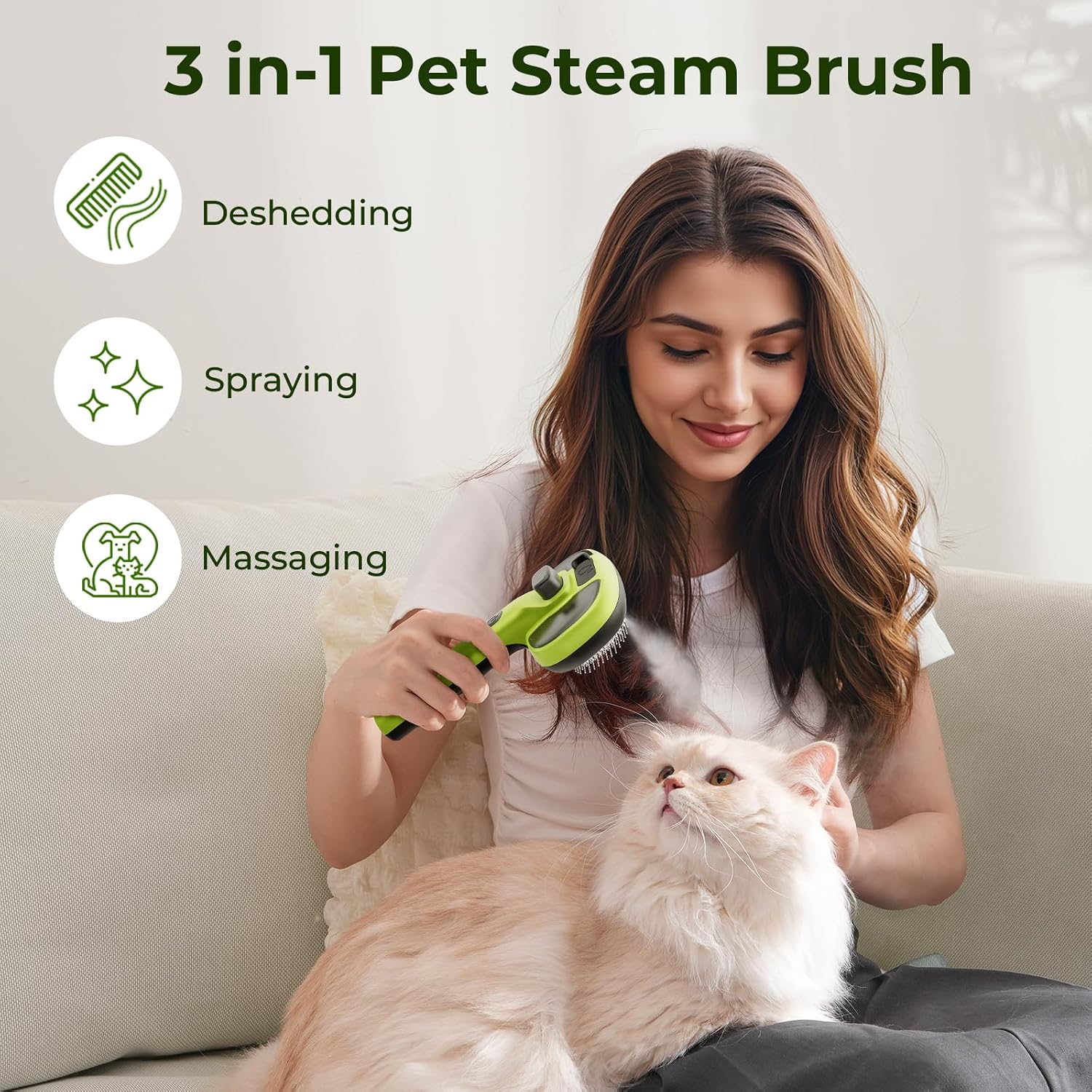 Lowkey Paws Steam Brush | Self-Cleaning 
